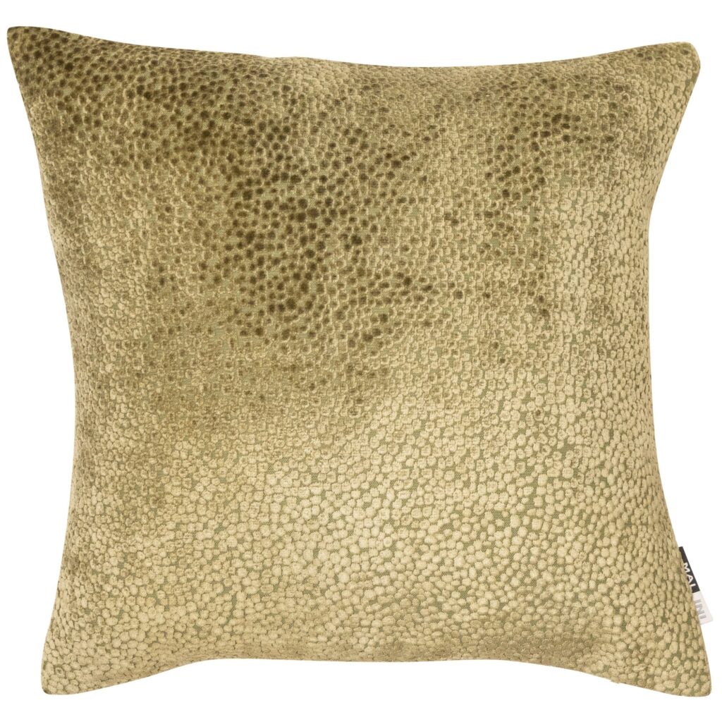 CUT VELVET DOTS IN OLIVE 56 X 56