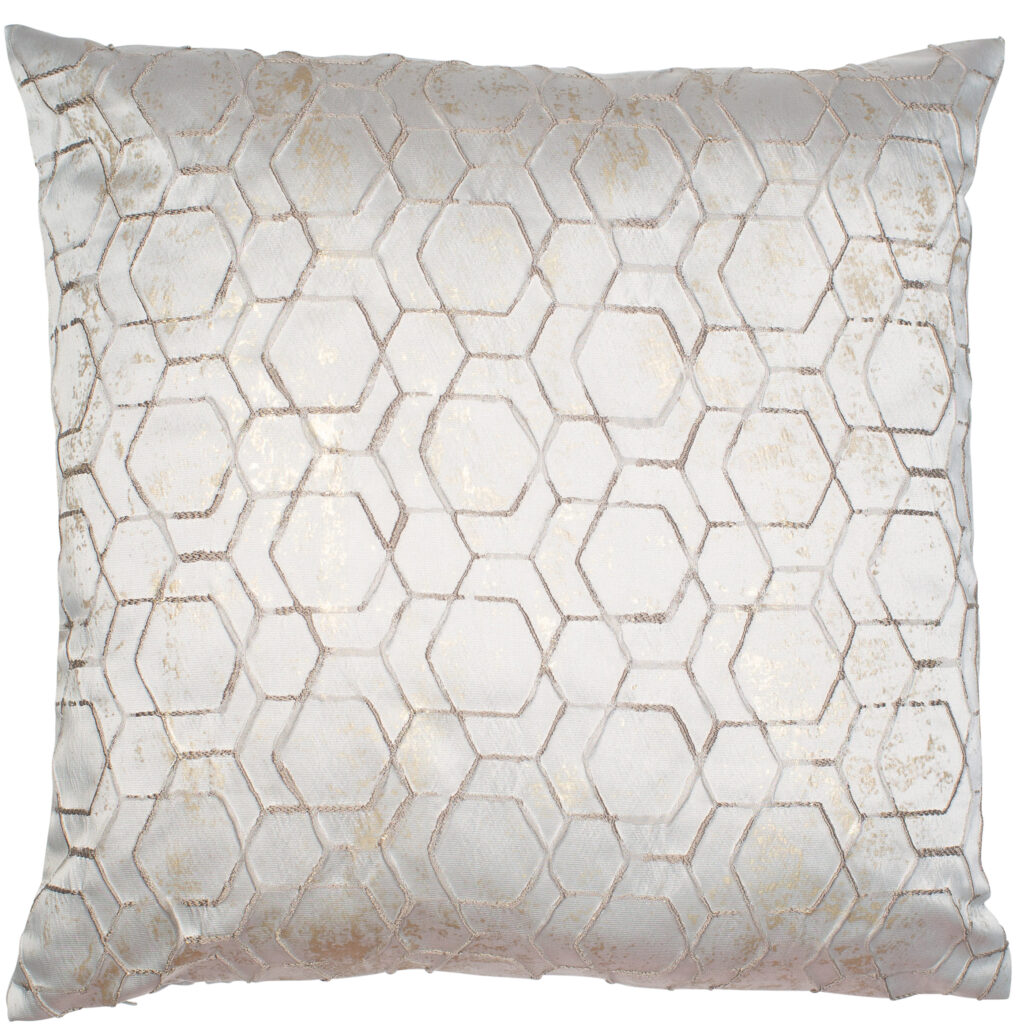 MATT SILVER VELVET GEO DESIGN 50 X 50