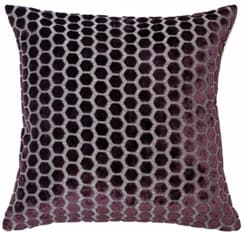 LARGE HEX CUT  VELVET AUBERGINE 56 X 56