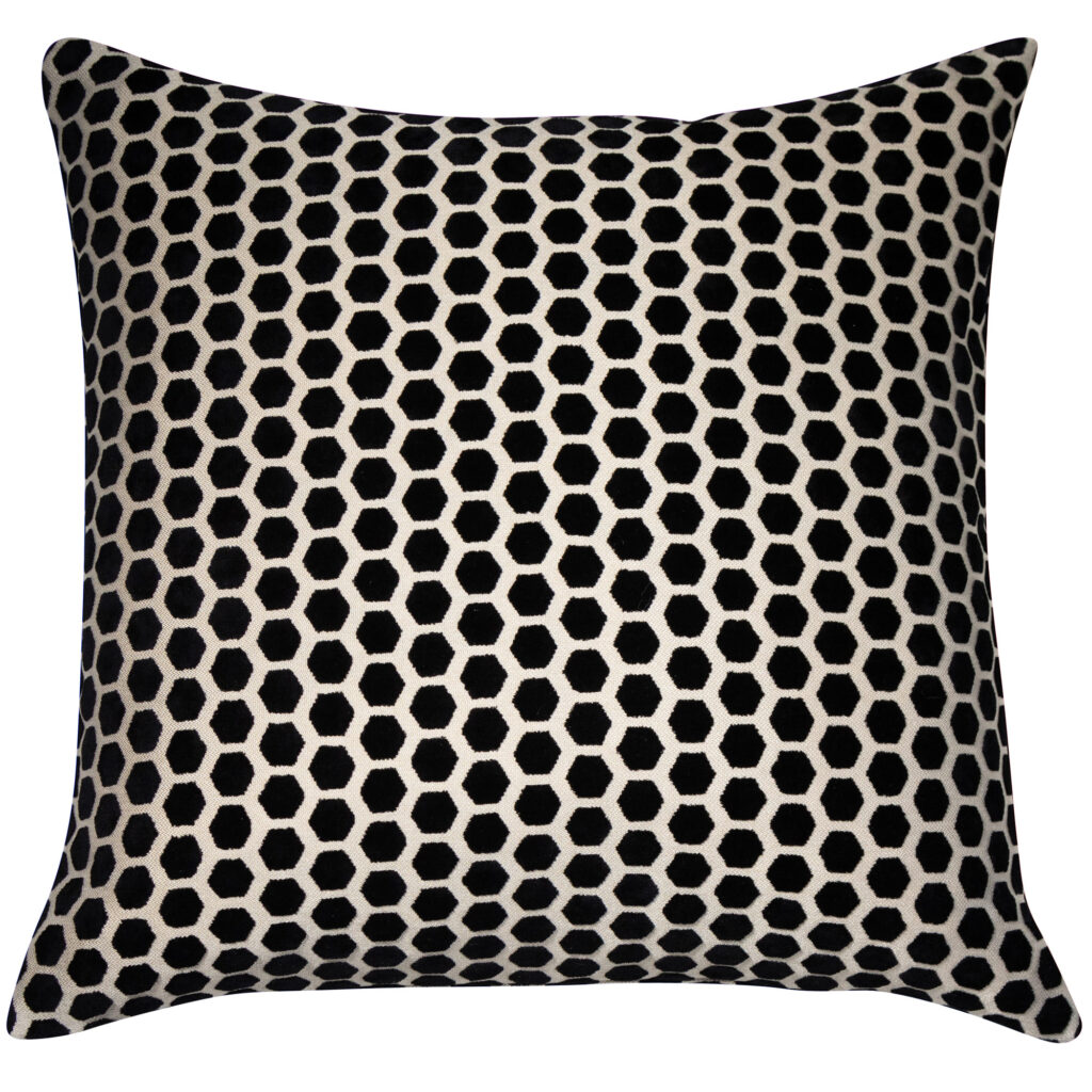 LARGE HEX CUT  VELVET BLACK  56 X 56