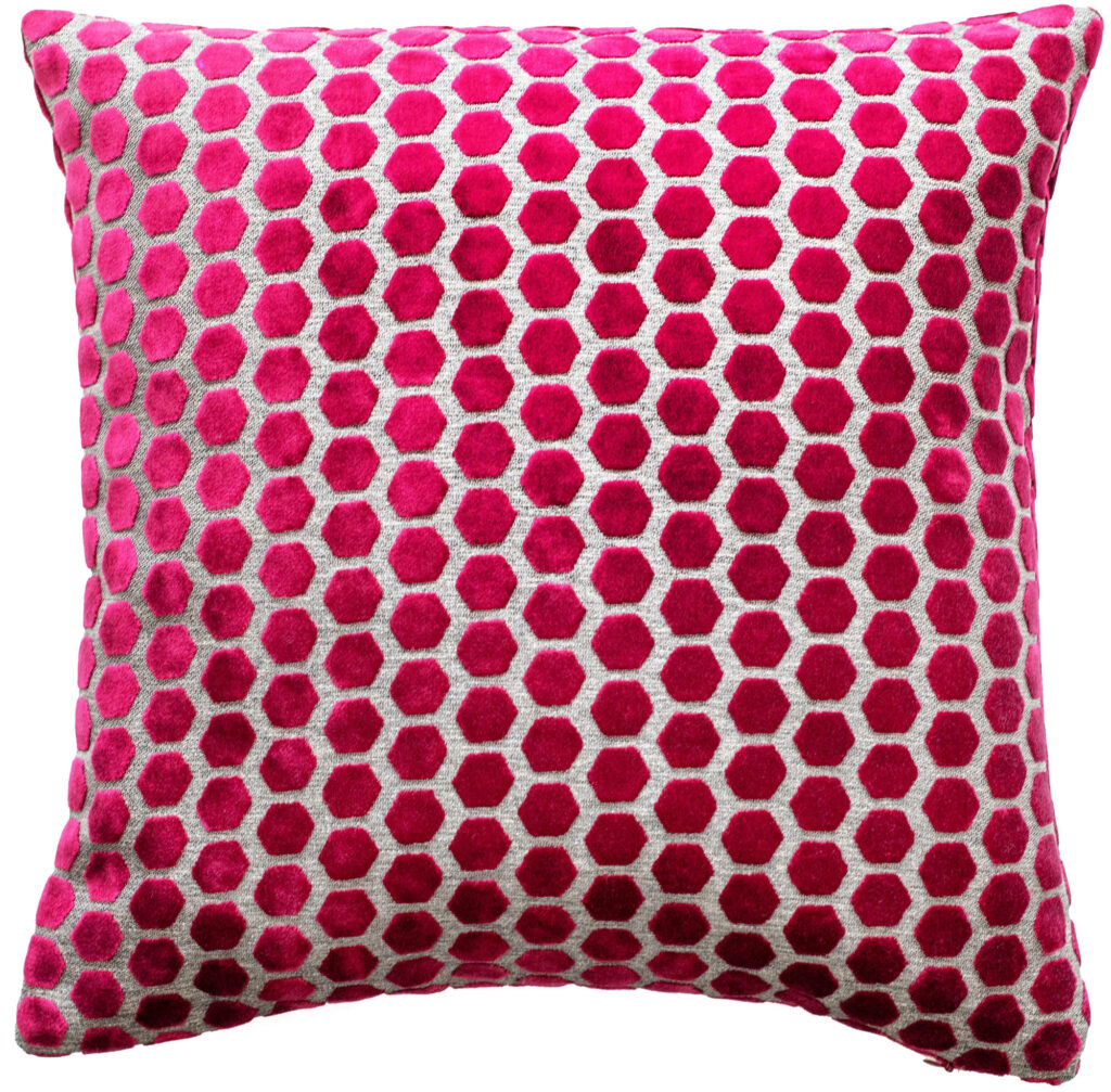 LARGE HEX CUT  VELVET FUSCHIA 56 X 56