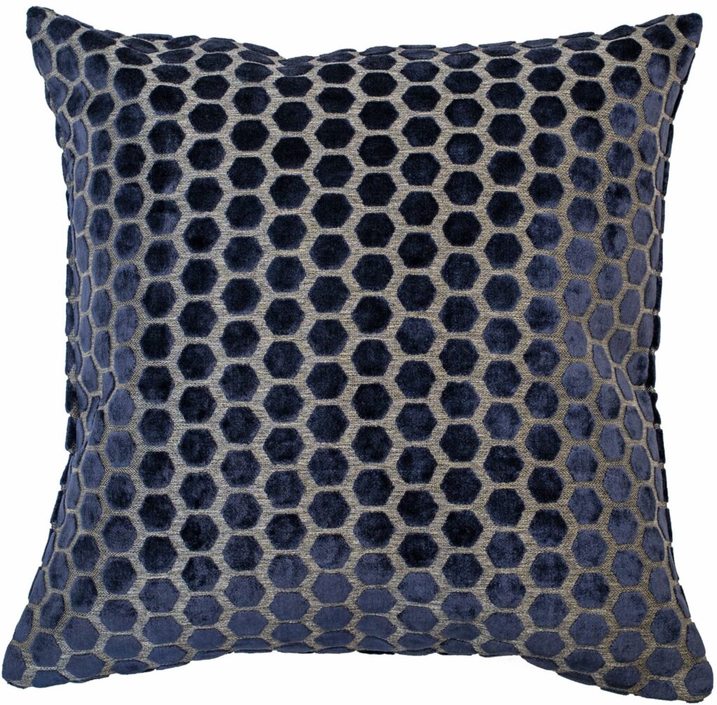 LARGE HEX CUT  VELVET NAVY 56 X 56