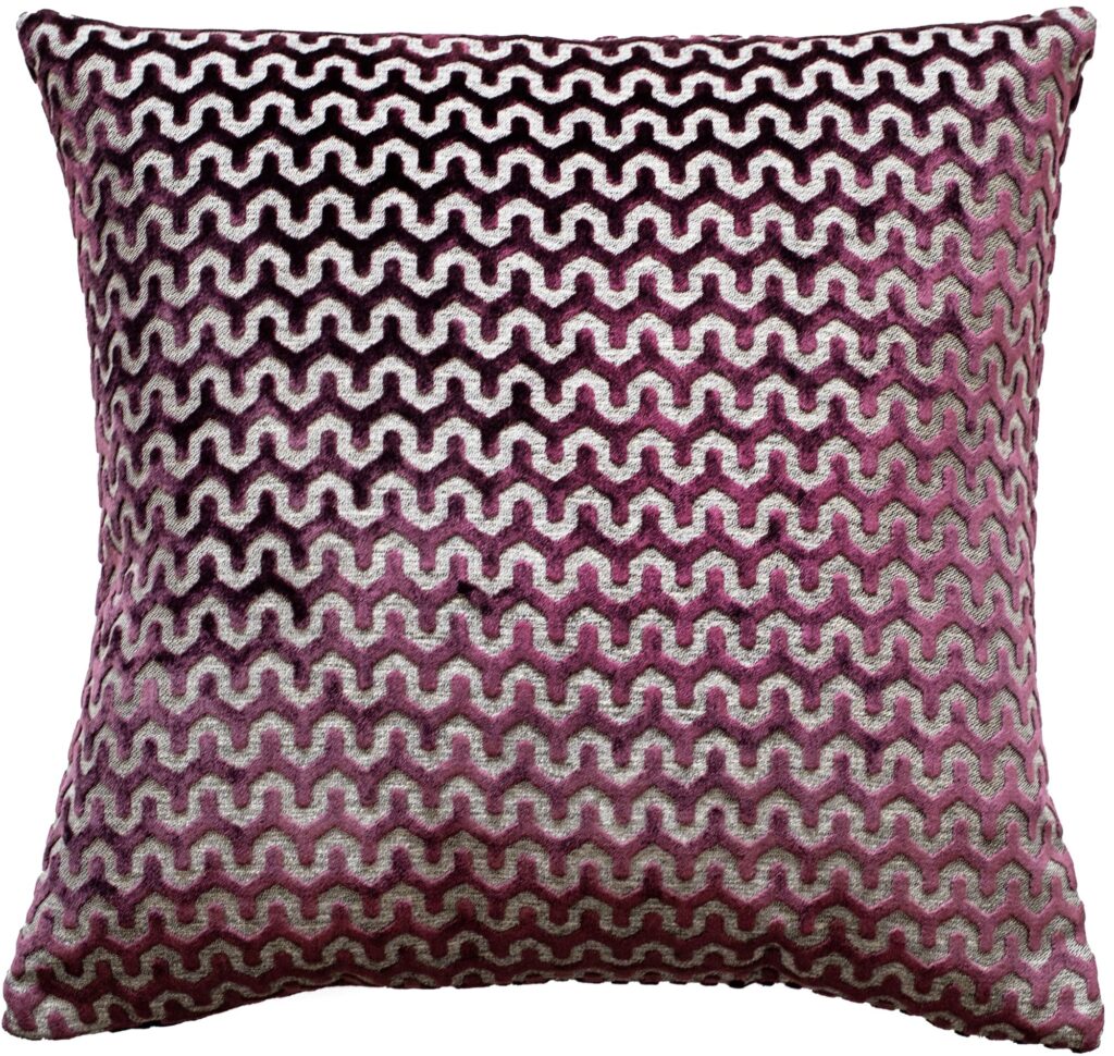 CUT VELVET WAVE AUBERGINE 56 X 56