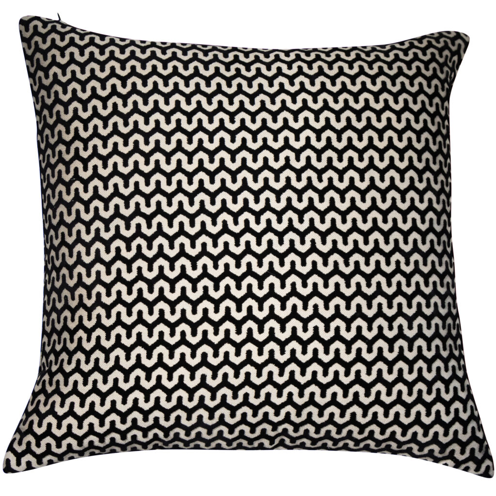 CUT VELVET WAVE BLACK  56 X 56