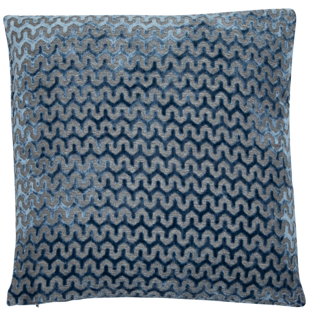 CUT VELVET WAVE BLUE 56 X 56