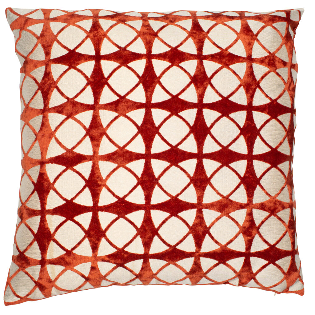 CUT VELVET SPIRAL ORANGE 56 X 56