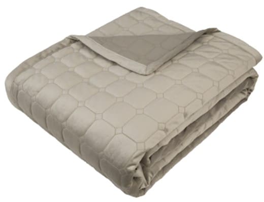 LARGE SQUARE VELVET QUILT TAUPE 240 X 260