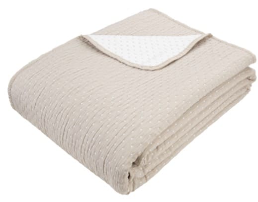 TACTILE JAQ DOT QUILT TAUPE 240 X 260