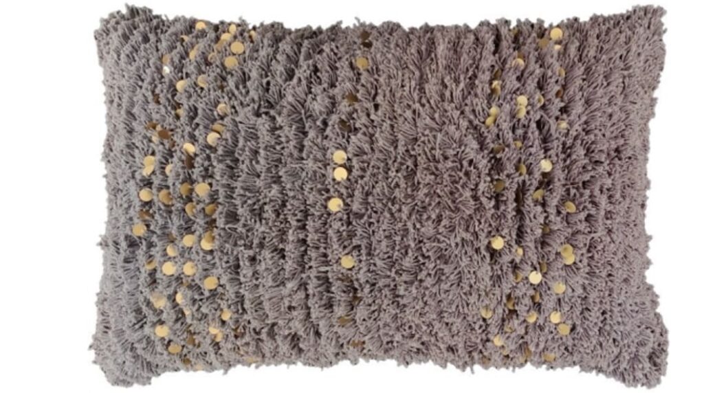 TEXTURED MOROCCON SEQUIN CUSHION GREY 30 X 50