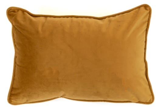 VELVET PIPED CUSHION COGNAC 30 X 45