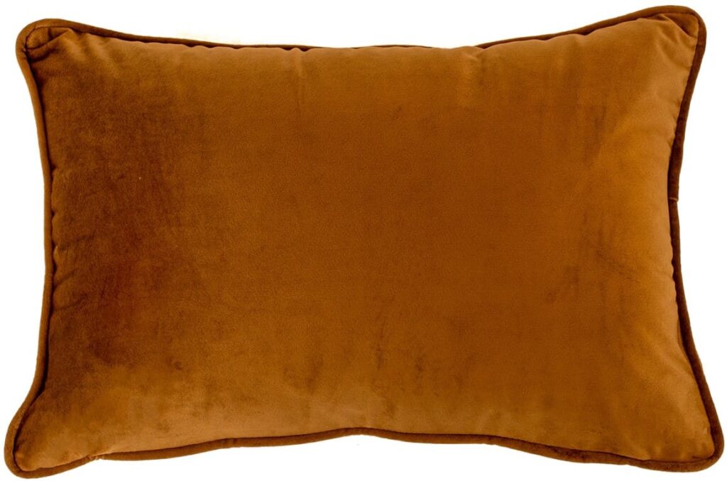 VELVET PIPED CUSHION TAN 30 X 45