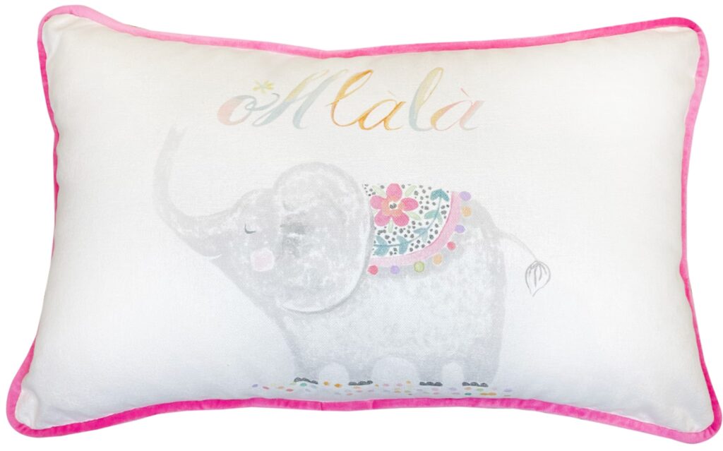 CHILDRENS ELEPHANT PRINT WITH DOTTY REVERSE 30  X 45