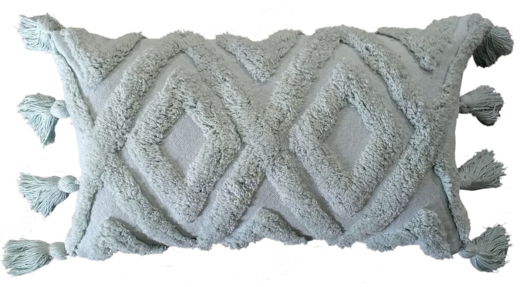 cotton tufted woven cushion 30 x 50 mint