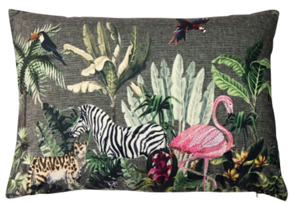 VELVET PRINT WITH EMB FLAMINGO 30 X 50