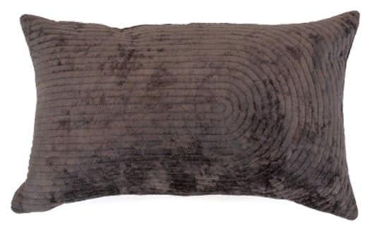 QUILT VELV CURVEDLINES CUSH CHARCOAL 32 x 52