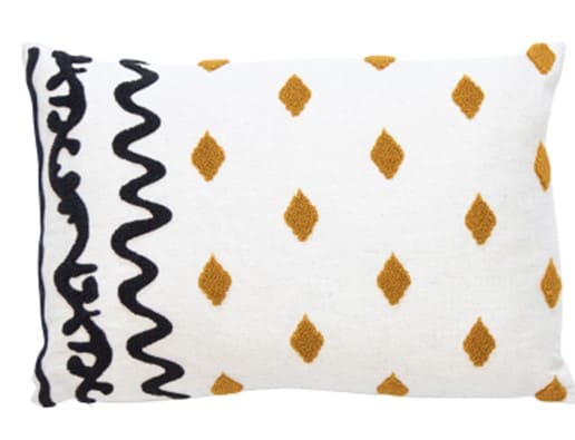 TEXTURED ETHNIC MUSTARD/BLACK CREWEL STITCH ON  MIX 35 x52