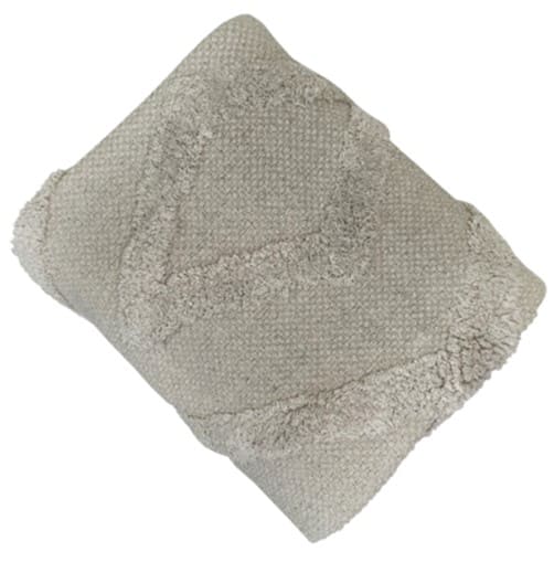 cotton tufted woven rug  greige