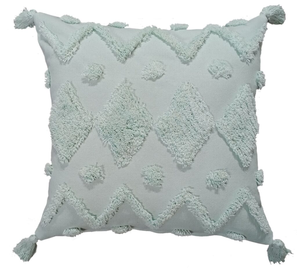 cotton tuftedd woven cushion 45  x 45 mint