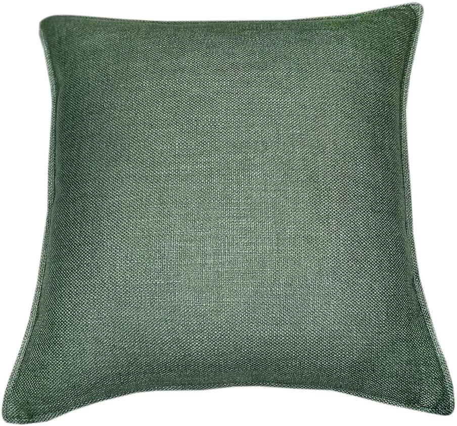 Faux Linen Lizard Green Cushion with Flange 45 X 45
