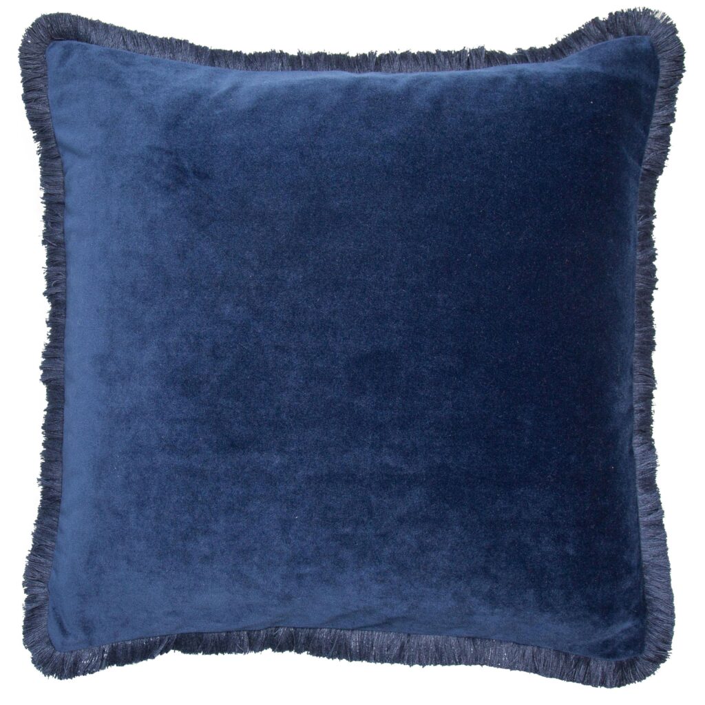 VELVET W. 4 SIDE FRINGES NAVY 45 X45