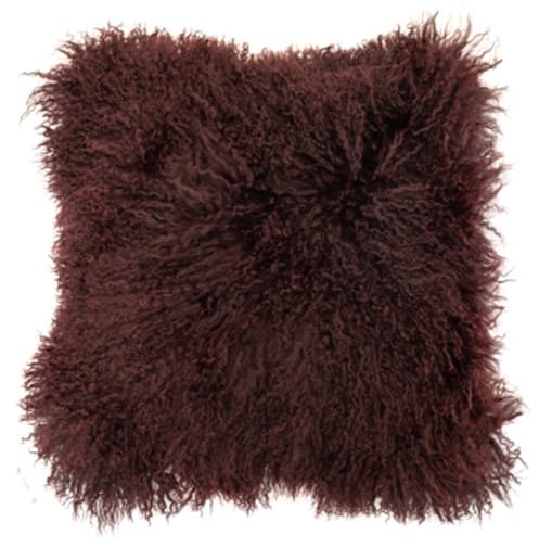 MONGOLIAN LAMB REAL SUEDE AUBERGINE  40 X 40