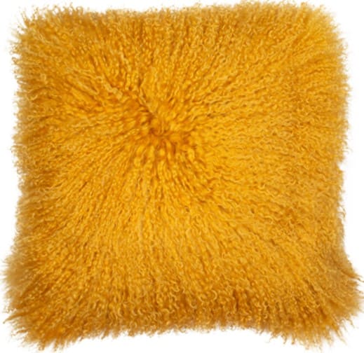 MONGOLIAN LAMB REAL SUEDE MUSTARD 40 X 40