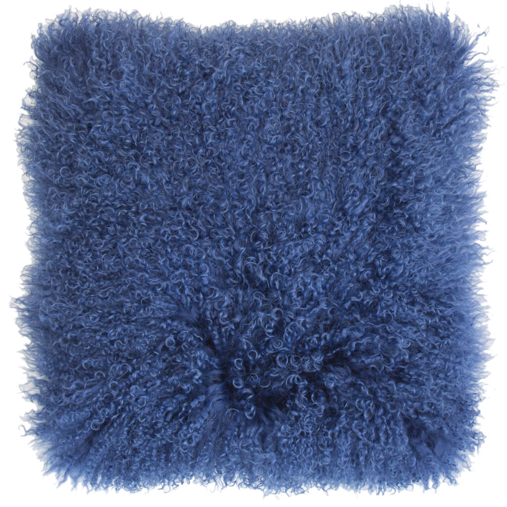 MONGOLIAN LAMB REAL SUEDE NAVY 40 X 40