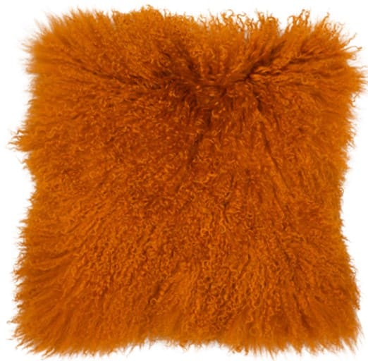 MONGOLIAN LAMB REAL SUEDE ORANGE 40 X 40