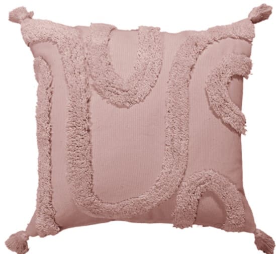 cotton tufted woven cushion  45 x 45 pink