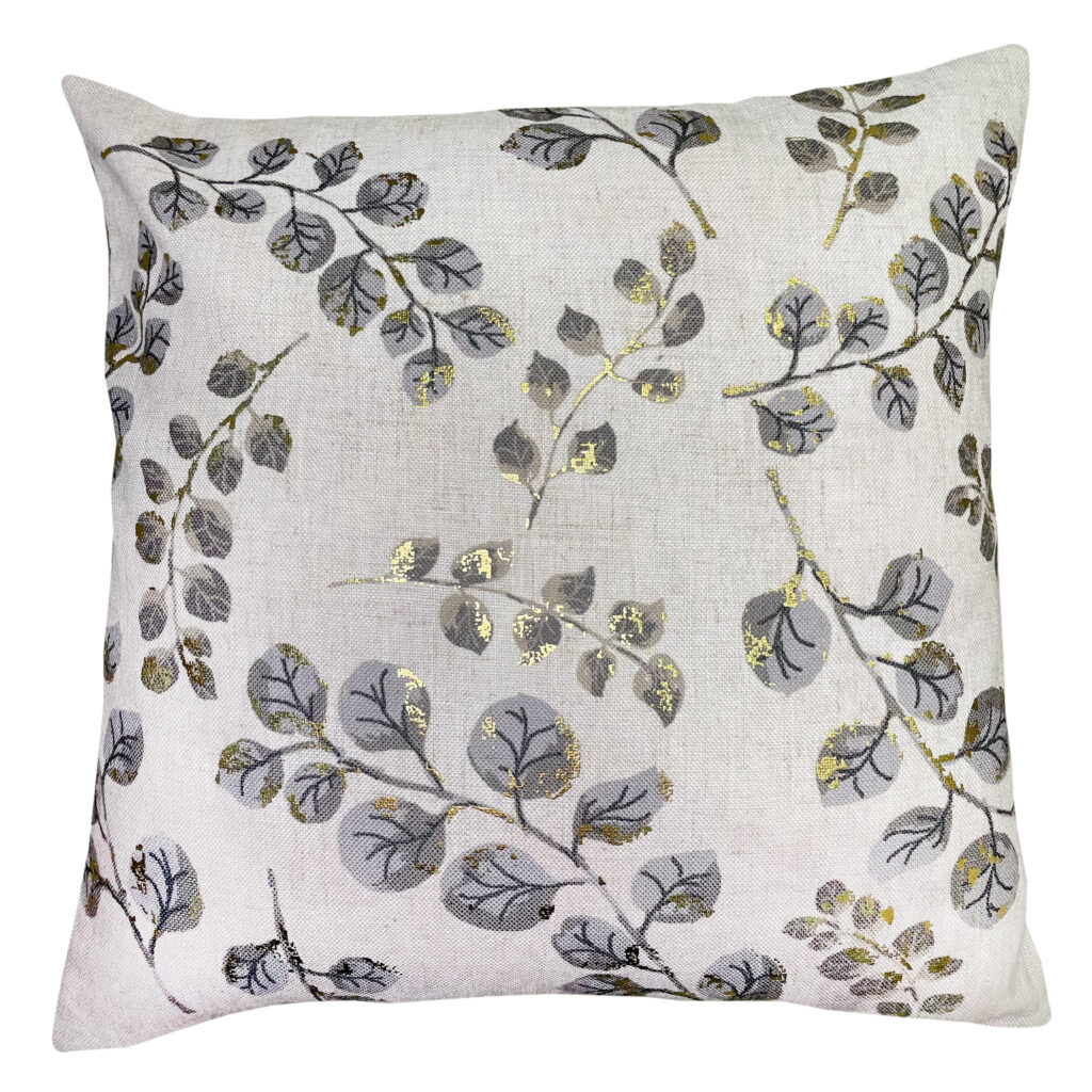 TAUPE AND GOLD METALLIC LEAVES  45 X 45