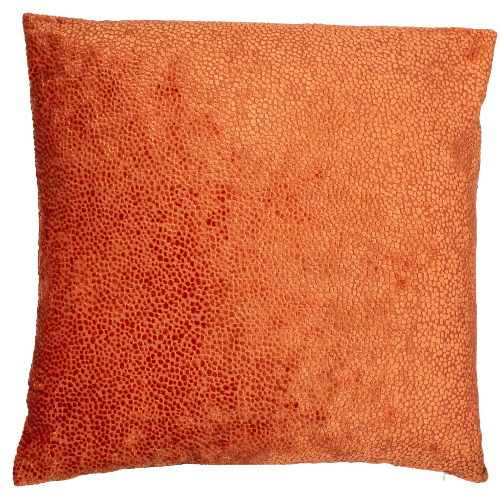 BURNT VELVET CUSHION ORANGE 43 X 43