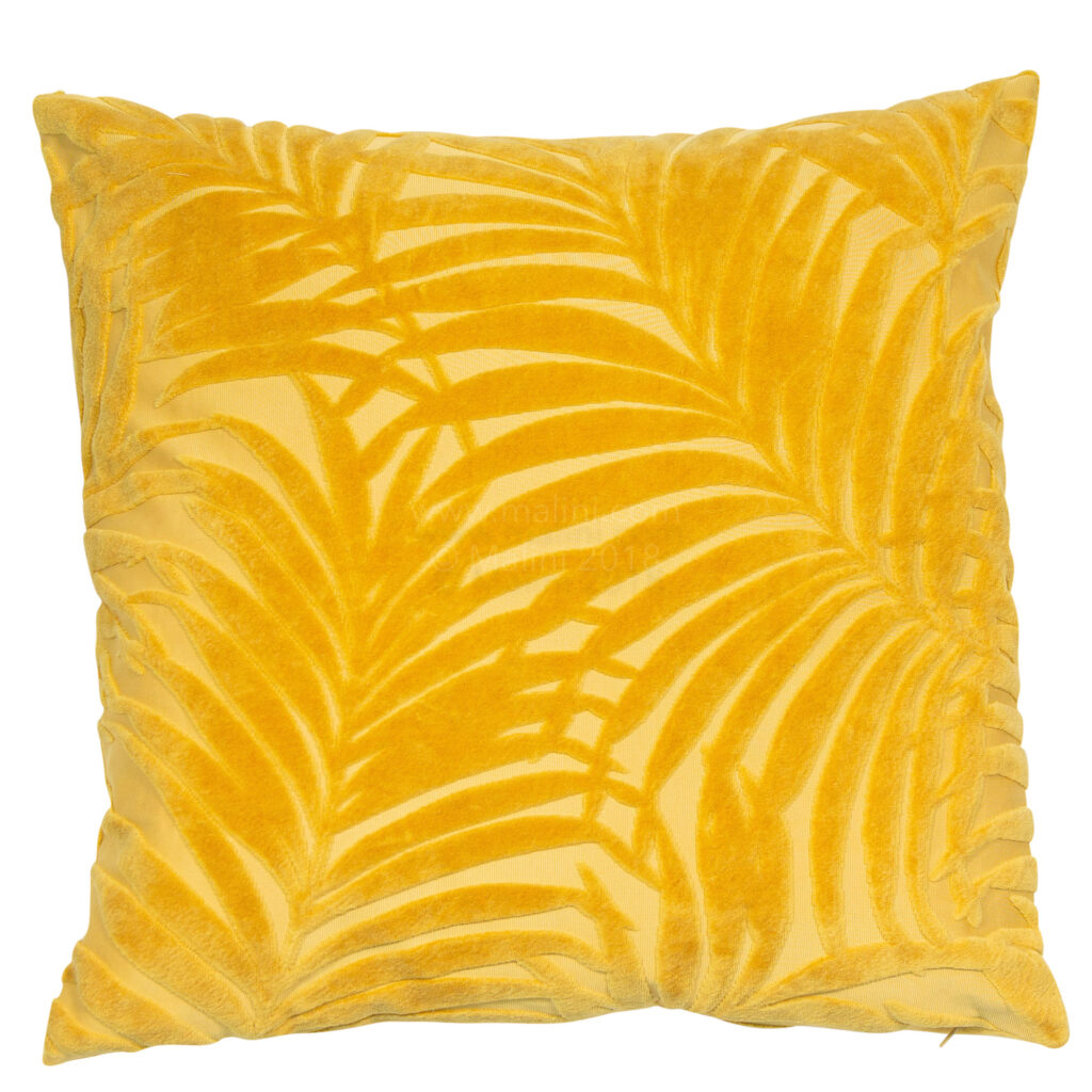 BURNT  GREEN LEAF CUSHION 45 X 45