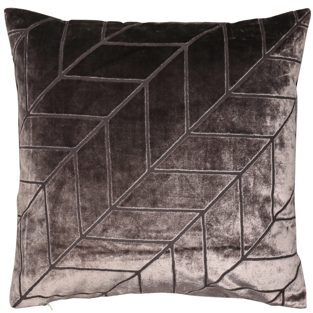 CUT VELVET CHEVRONS TRUFFLE 43 X 43