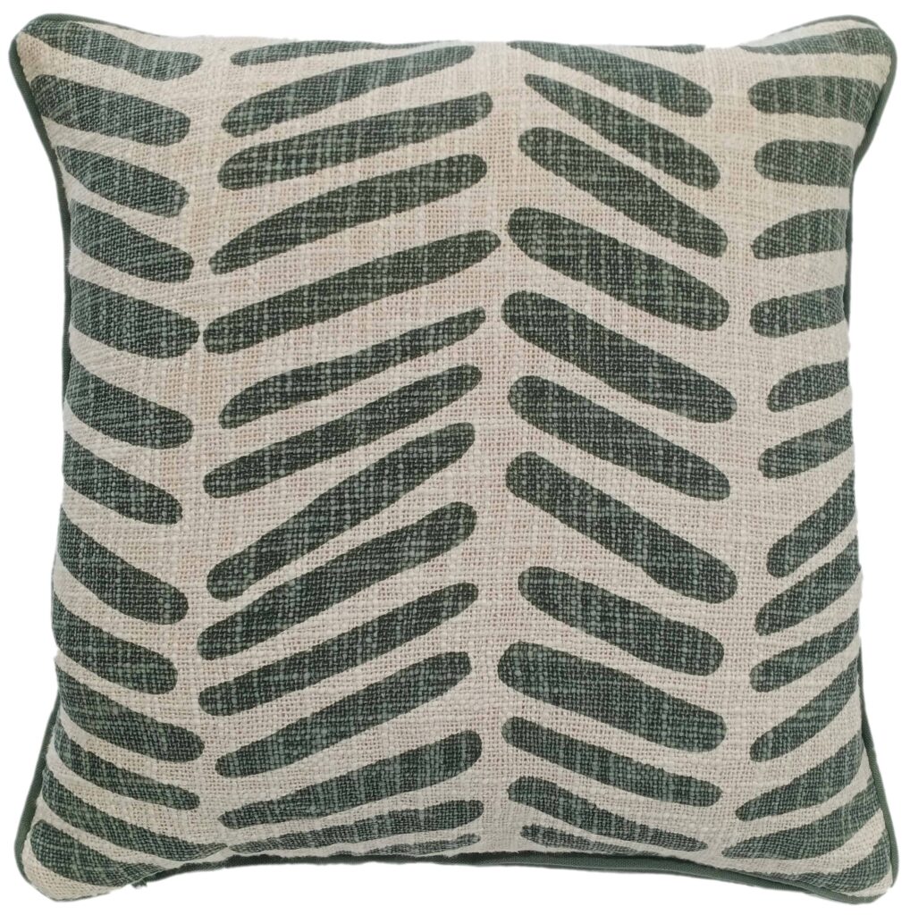 BROKEN LINE PRINT ON LOOSE WEAVE  GREEN 45 X 45