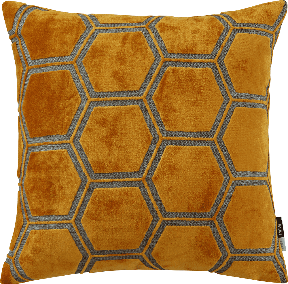 SMALL HEXAGON CUT VELVET GOLD 43 X 43