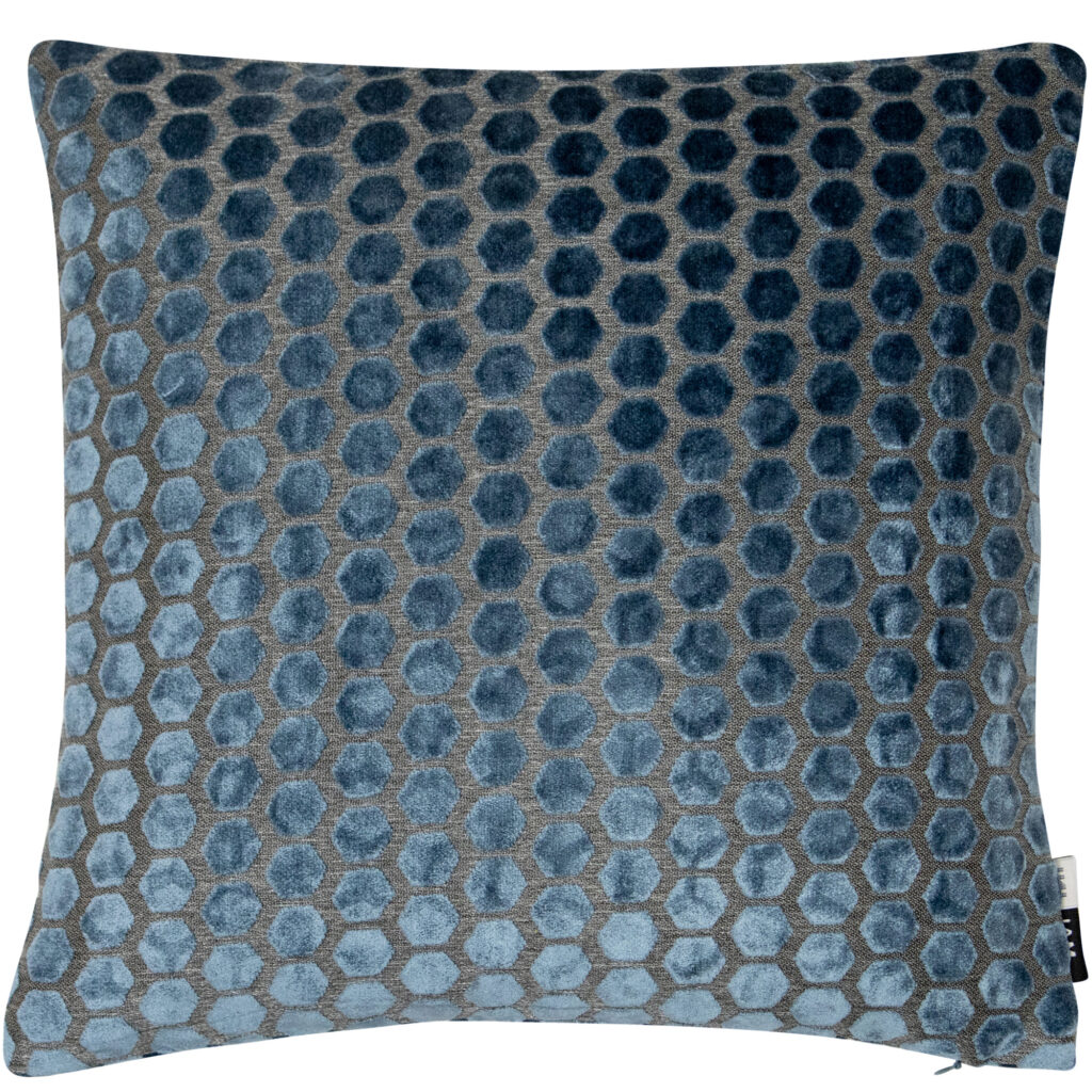 SMALL HEX CUT  VELVET 43 X 43 BLUE