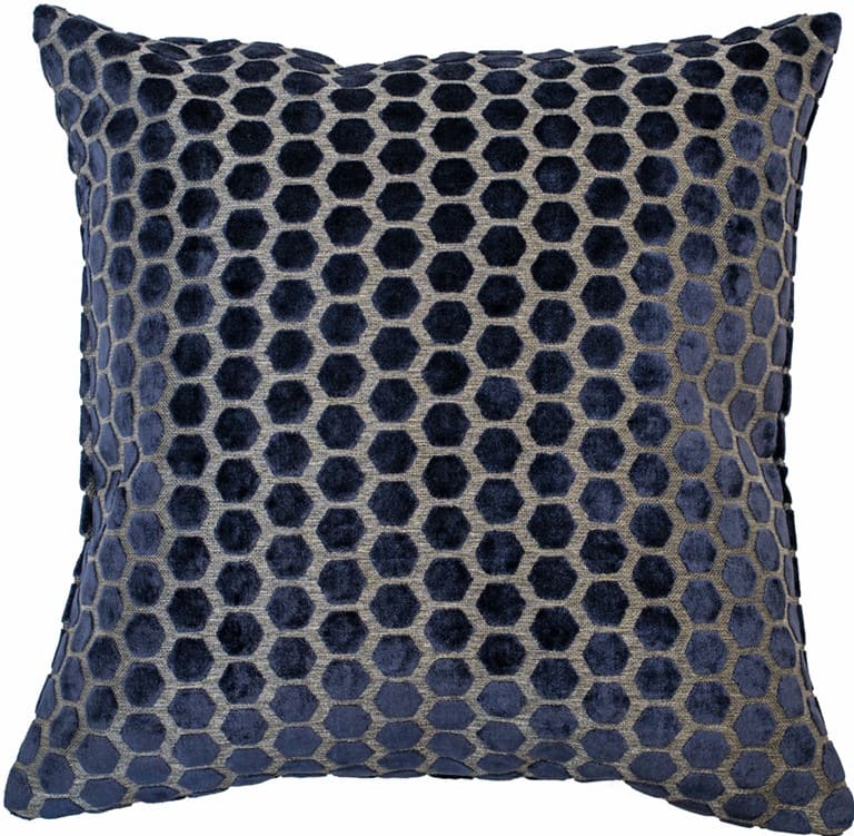 SMALL HEX CUT VELVET NAVY 43 X 43