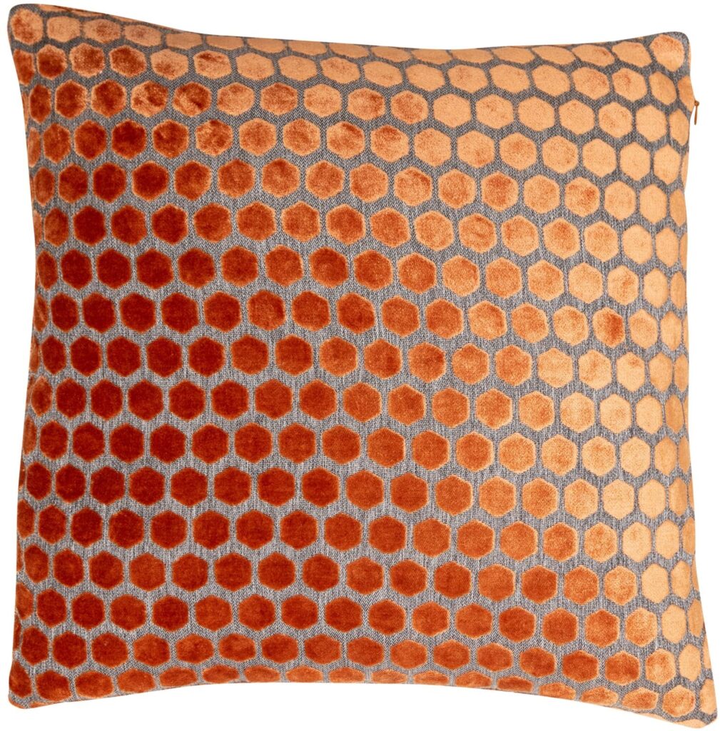 SMALL HEX CUT VELVET TAN 43 X 43