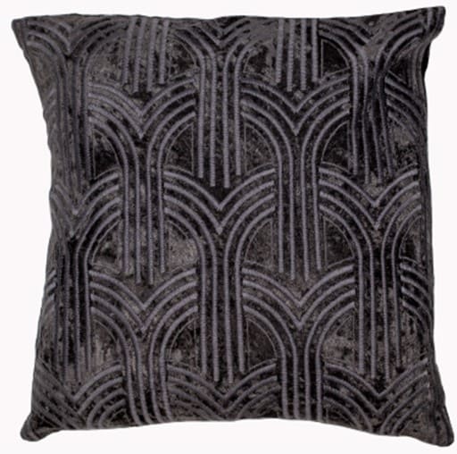 VELVET ART DECO ARBLES  EMB  BLACK 45 X 45
