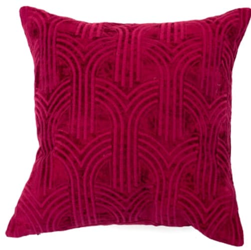 VELVET ART DECO ARFUES  EMB  FUSCHIA 45 X 45