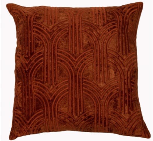 VELVET ART DECO ARRUES  EMB  RUST 45 X 45