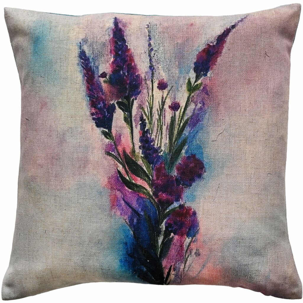 HEATHER PRINT ON FAUX LINEN 45 X 45