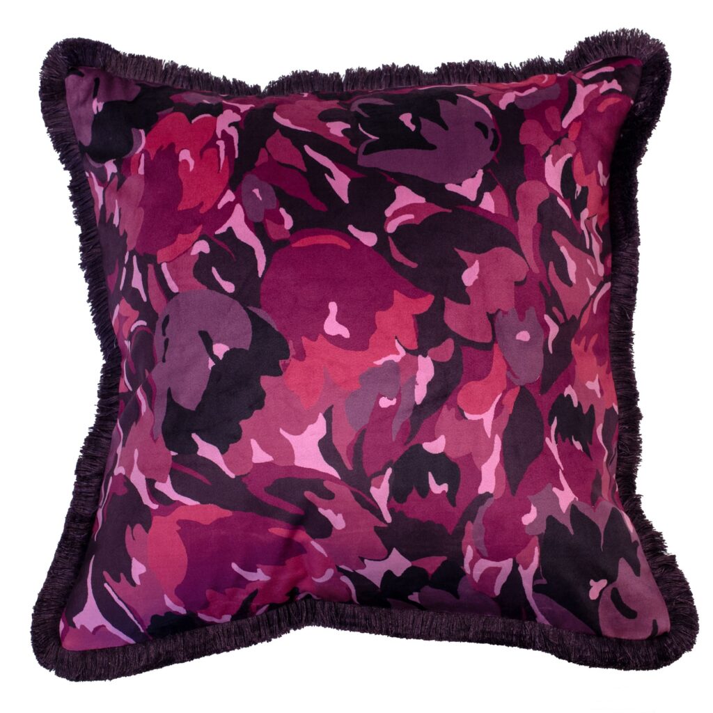 BERRY SHADES OF ABSTRACT FLOWERS 45 X 45