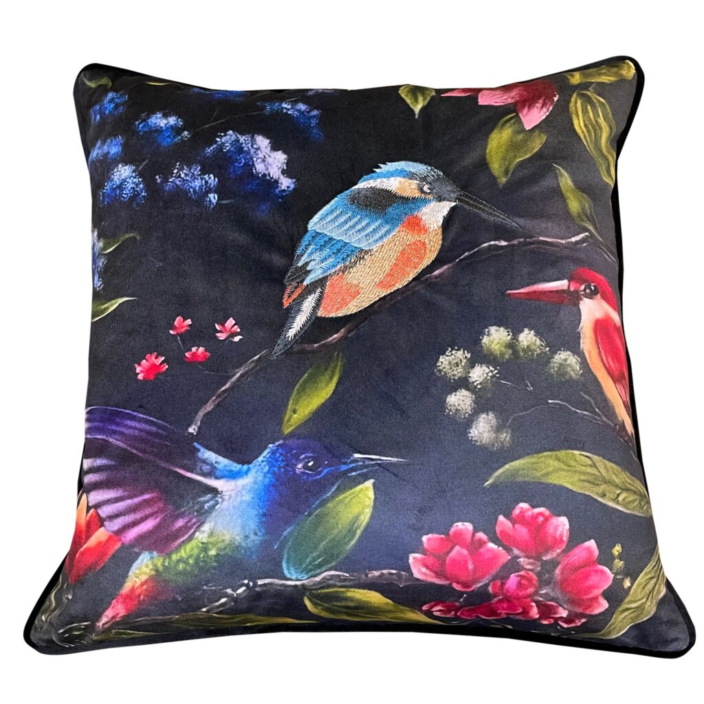 TROPICAL EMB BIRDS 45 X 45