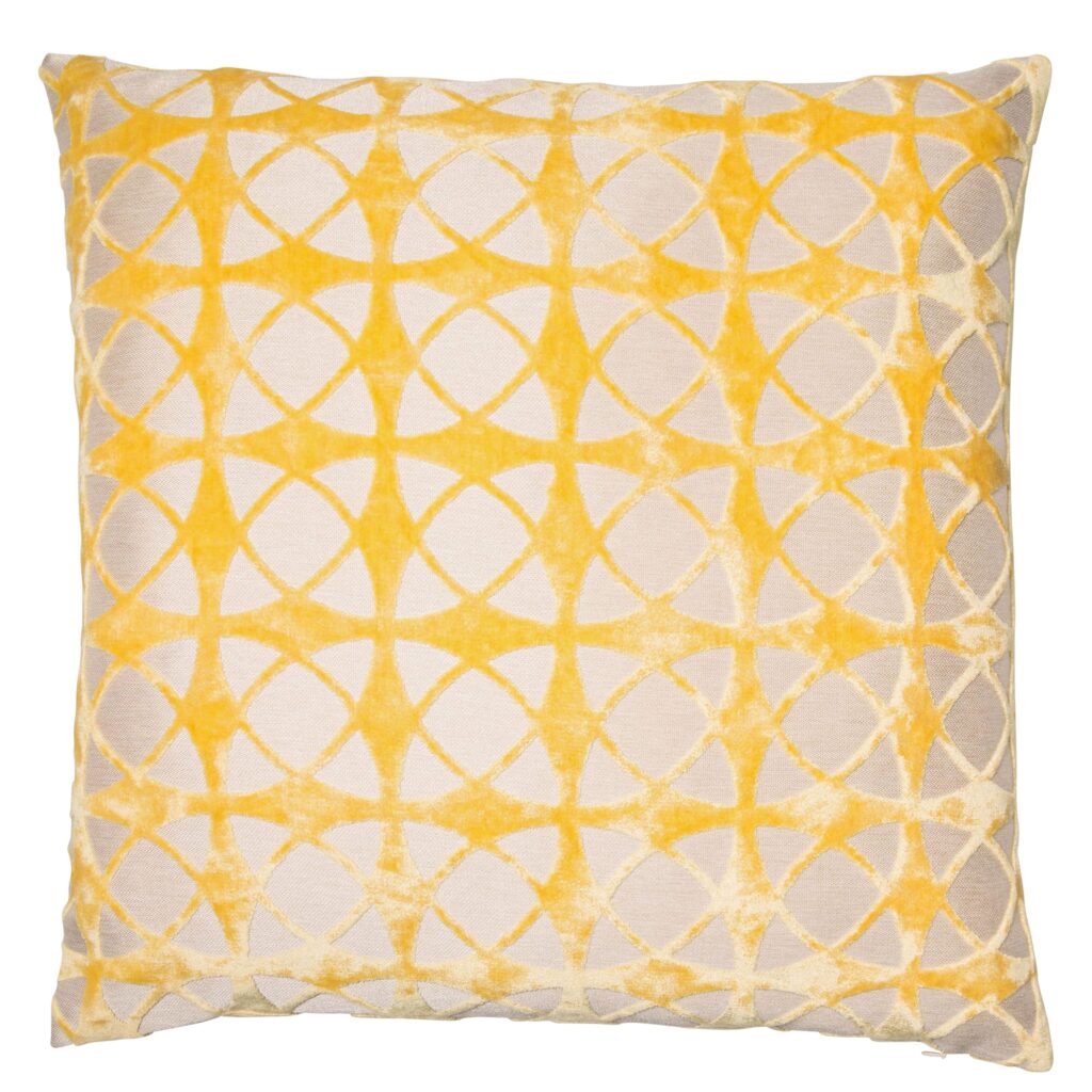 CUT VELVET SPIRAL MUSTARD 43 X 43