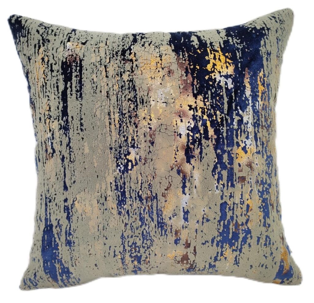 FLOCK AND FOIL ON VELVET NAVY  43 X 43