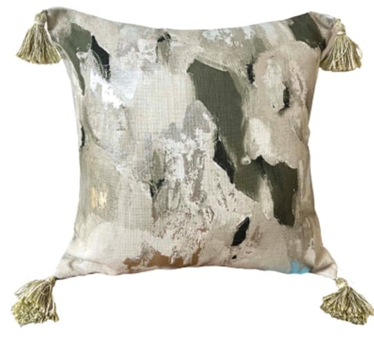 ABSTRACT METALLIC IN OLIVE 45 X 45