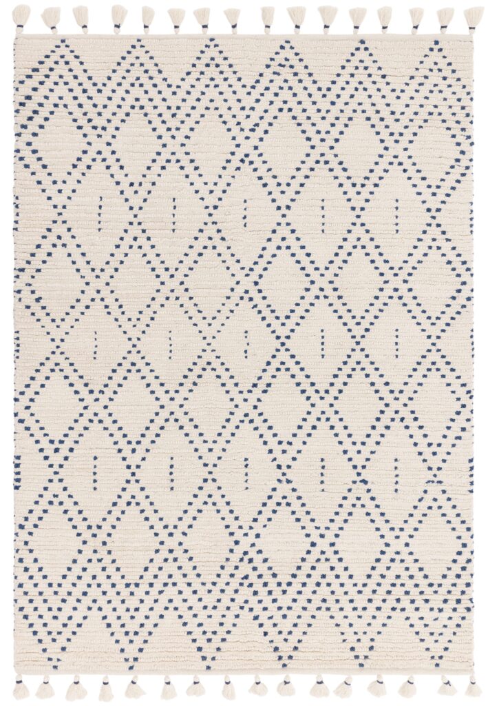 Nepal Cream/Blue Diamond Rug
