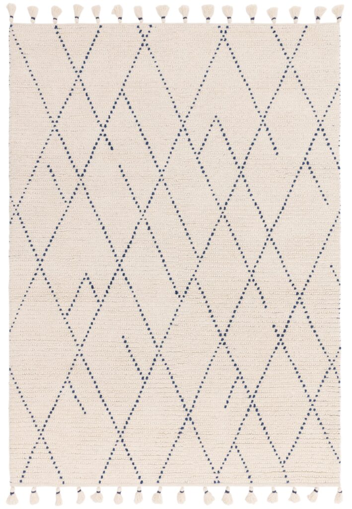 Nepal Cream/Blue Linear Rug