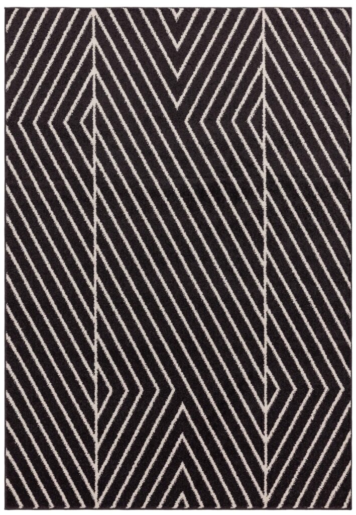 Muse Black Linear Rug MU10
